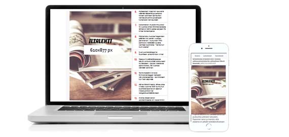 iltalehti monikanavainen kokosivu laptopin näytöllä