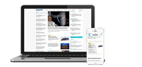 natiivimainonta kauppalehdessä laptopin näytöllä